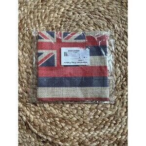 NWT SoHa Living Hawaiian Kingdom Flag Hae Hawaii Square Fabric Coaster